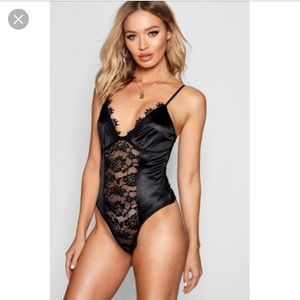 Satin and Lace insert bodysuit